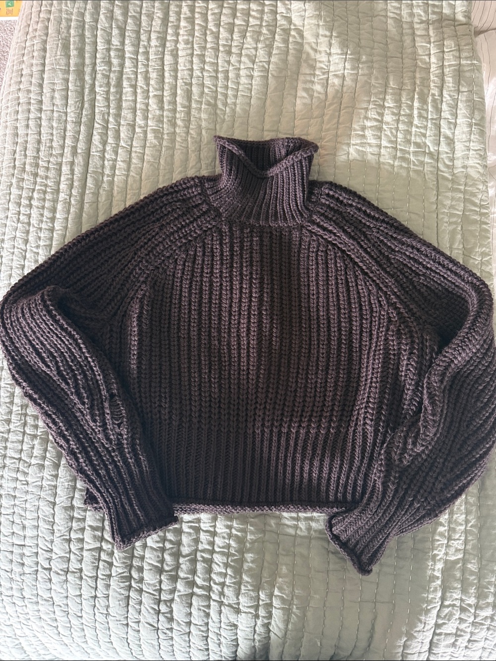 H&M Chunky Ribbed Turtleneck Sweater - Brown
